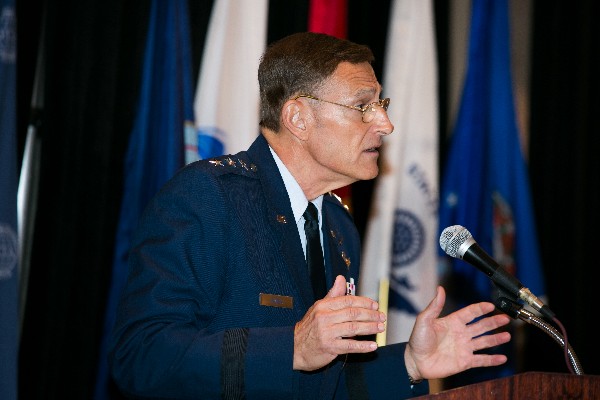 In September, Lt. Gen. Michael Basla, USAF, A-6/chief information officer, discusses cyberthreats at the 6th Annual Joint Warfighter IT Day.